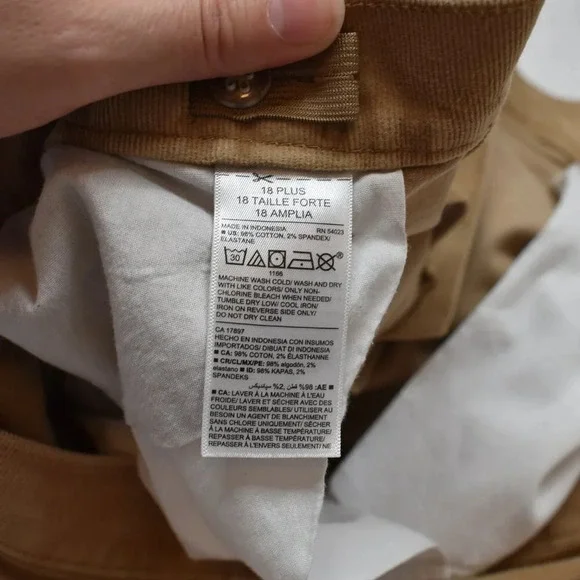 Old Navy Boys Karate Slim Built-In Flex Max Corduroy Pants Sz 18 Plus High Rise - Picture 10 of 16